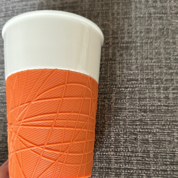 Rare 2013 Starbucks Coffee Mug Ceramic travel mug with orange silicone wrap - Picture 5 of 5